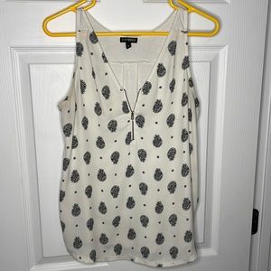 Black and white paisley print tank top